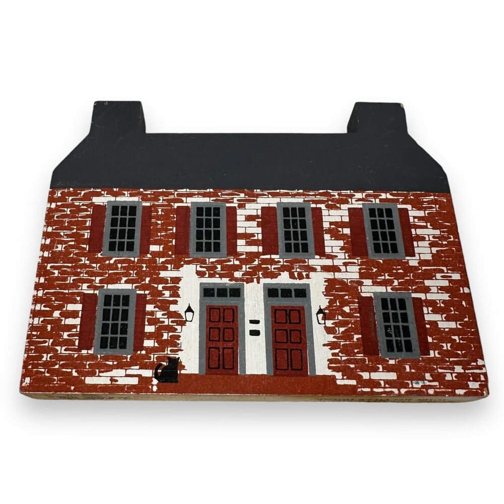Vintage The Cat’s Meow Village John Belville House Wooden Figurine Shelf‎ Sitter